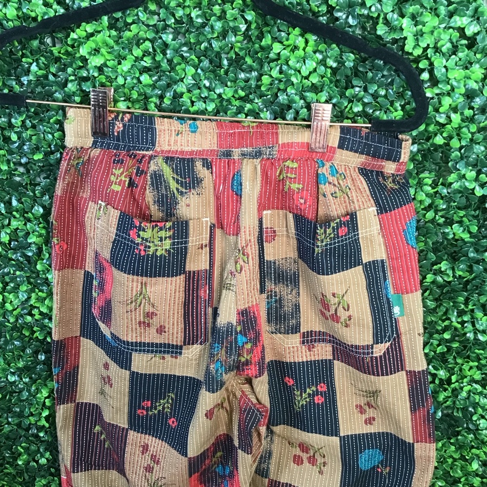 NWT Multicolor Patchwork stitched‎ Pants brown mo… - image 9